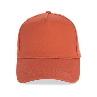 Native Spirit Eco-friendly unisex cap 5 panels in Burnt Brick, voorkant