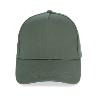 Native Spirit Eco-friendly unisex cap 5 panels in Organic Khaki, voorkant