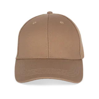 Native Spirit Eco-friendly unisex cap 6 panels in Dark camel, voorkant