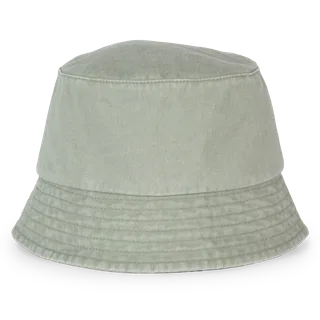 Native Spirit Eco-friendly unisex washed effect bucket hat in Washed Almond Green, voorkant