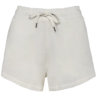 Native Spirit Eco-friendly ladies’ French Terry shorts in Washed Ivory, voorkant