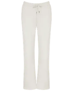 Native Spirit Eco-friendly ladies' loose French Terry jogging trousers in Ivory, voorkant