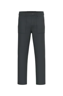 Native Spirit Heren utility broek met verwassen look van ecologisch materiaal in Washed Coal Grey, voorkant