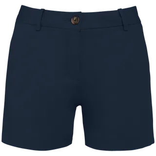 Native Spirit Eco-friendly ladies’ chino bermuda shorts in Navy Blue, voorkant