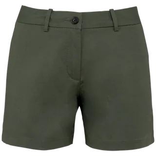 Native Spirit Eco-friendly ladies’ chino bermuda shorts in Organic Khaki, voorkant