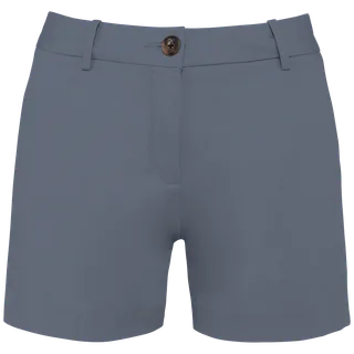 Native Spirit Eco-friendly ladies’ chino bermuda shorts in Mineral Grey, voorkant