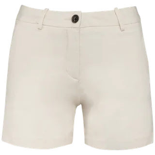 Native Spirit Eco-friendly ladies’ chino bermuda shorts in Ivory, voorkant