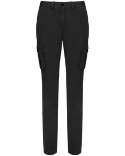 Native Spirit Ecologische verwassen cargobroek dames in Washed black, voorkant