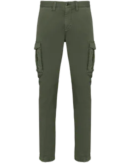 Native Spirit Ecologische verwassen cargobroek heren in Washed Organic Khaki, voorkant