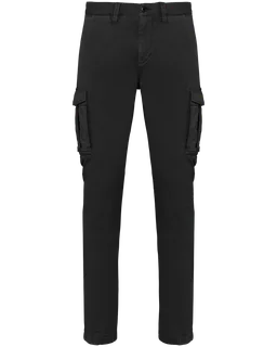 Native Spirit Ecologische verwassen cargobroek heren in Washed black, voorkant