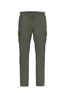 Native Spirit Eco-friendly men's French Terry washed effect cargo trousers in Washed Organic Khaki, voorkant