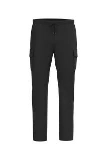 Native Spirit Eco-friendly men's French Terry washed effect cargo trousers in Washed black, voorkant