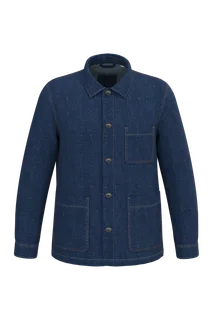 Native Spirit Ecologische uniseks jeansjas met afhangende schouders in Denim, voorkant