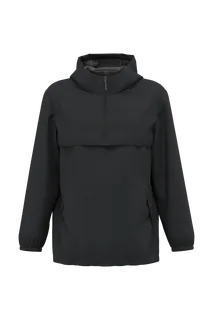 Native Spirit Ecologisch waterdicht uniseks windjack met kwartrits in Black, voorkant