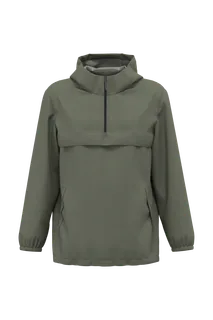 Native Spirit Ecologisch waterdicht uniseks windjack met kwartrits in Organic Khaki, voorkant