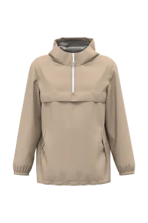 Native Spirit Ecologisch waterdicht uniseks windjack met kwartrits in Wet Sand, voorkant