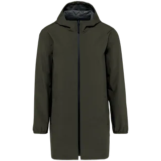 Native Spirit Ecologisch waterdicht uniseks jasje in Organic Khaki, voorkant