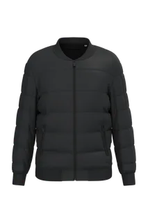 Native Spirit Eco-friendly unisex teddy collar padded jacket in Black, voorkant