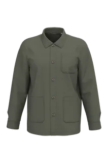 Native Spirit Eco-friendly unisex washed effect work jacket in Washed Organic Khaki, voorkant