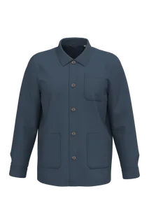 Native Spirit Eco-friendly unisex washed effect work jacket in Washed Navy Blue, voorkant
