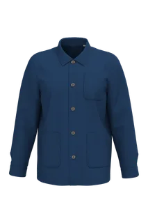 Native Spirit Eco-friendly unisex washed effect work jacket in Washed Indigo, voorkant