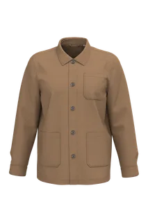 Native Spirit Eco-friendly unisex washed effect work jacket in Washed Dark Camel, voorkant