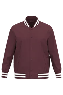 Native Spirit Eco-friendly unisex teddy padded jacket in Dark Cherry, voorkant