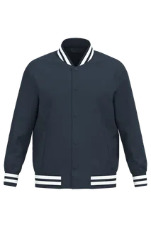 Native Spirit Eco-friendly unisex teddy padded jacket in Navy Blue, voorkant