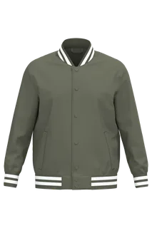 Native Spirit Eco-friendly unisex teddy padded jacket in Organic Khaki, voorkant