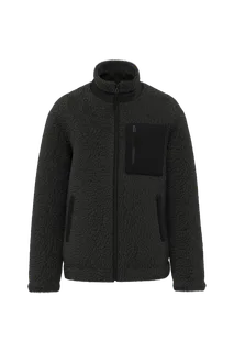 Native Spirit Eco-friendly unisex sherpa jacket in Black, voorkant