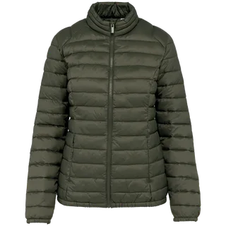 Native Spirit Eco-friendly ladies’ lightweight down jacket in Organic Khaki, voorkant