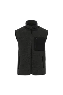 Native Spirit Ecologische uniseks bodywarmer van sherpa in Black, voorkant