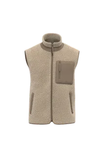 Native Spirit Ecologische uniseks bodywarmer van sherpa in Wet Sand / Driftwood, voorkant