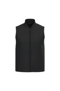 Native Spirit Ecologische gevoerde uniseks bodywarmer van twill met teddykraag in Black, voorkant