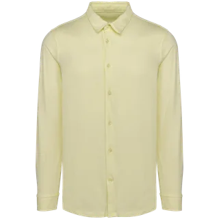 Native Spirit Ecologisch herenoverhemd van jersey in Lemon Citrus, voorkant