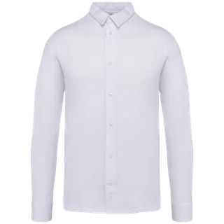Native Spirit Ecologisch herenoverhemd van jersey in White, voorkant