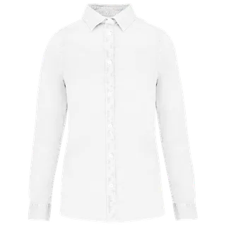 Native Spirit Eco-friendly ladies’ washed effect shirt in Washed white, voorkant