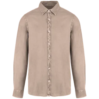 Native Spirit Eco-friendly men's washed effect shirt in Washed Linen, voorkant