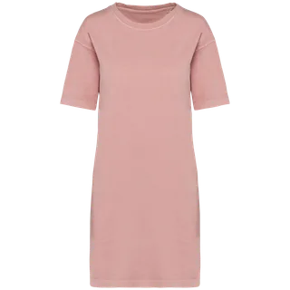 Native Spirit Ecologische verwassen T-shirtjurk in Washed Petal Rose, voorkant