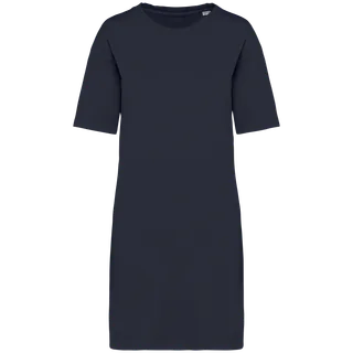 Native Spirit Ecologische verwassen T-shirtjurk in Washed Coal Grey, voorkant