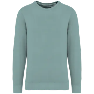 Native Spirit Eco-friendly unisex French Terry crew neck sweatshirt in Washed Jade Green, voorkant