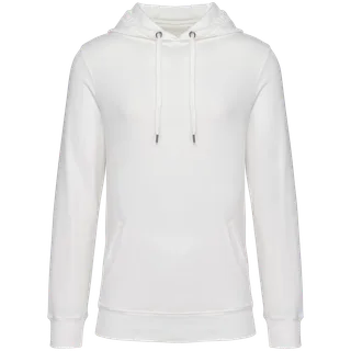Native Spirit Ecologische uniseks sweater met capuchon French Terry in Washed Ivory, voorkant