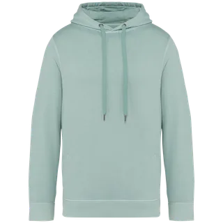 Native Spirit Ecologische uniseks sweater met capuchon French Terry in Washed Jade Green, voorkant