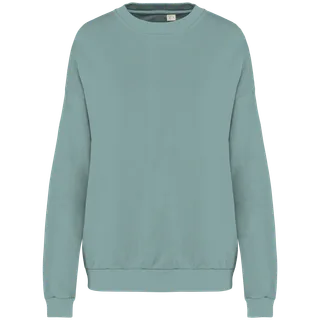 Native Spirit Ecologische oversized uniseks sweater French Terry in Washed Jade Green, voorkant