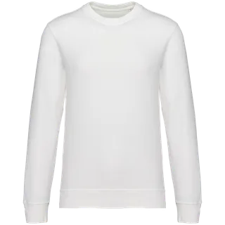 Native Spirit Eco-friendly unisex French Terry crew neck sweatshirt in Washed Ivory, voorkant
