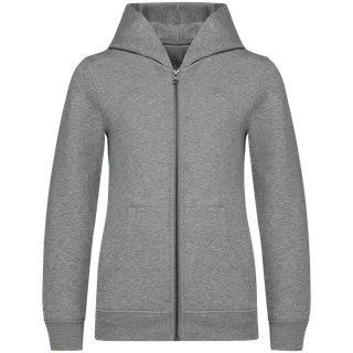Native Spirit Ecologisch kindersweatvest met capuchon in Moon Grey Heather, voorkant
