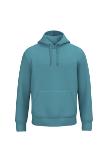 Native Spirit Ecologische uniseks sweater met capuchon in Adriatic Blue, voorkant