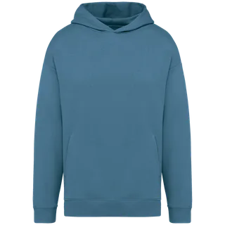 Native Spirit Eco-friendly unisex oversize hooded sweatshirt in Adriatic Blue, voorkant
