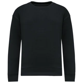 Native Spirit Ecologische cropped kindersweater met ronde hals in Black, voorkant
