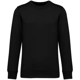 Native Spirit Eco-friendly unisex French Terry dropped shoulders round neck sweatshirt in Black, voorkant